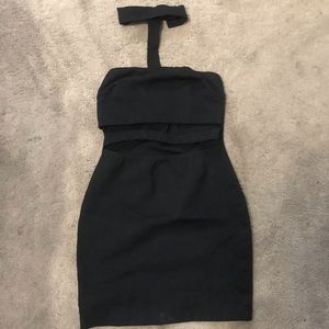 Black, Strapless, Choker Dress